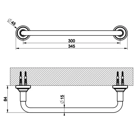 Полотенцедержатель, Gessi, VENTI20, шгв 345*84*45, цвет-Nickel PVD — изображение 1