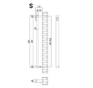 Полотенцесушитель, Margaroli, Panorama, шгв 45*110*837, Box, сухого типа, цвет-White RAL 9010 — изображение 1