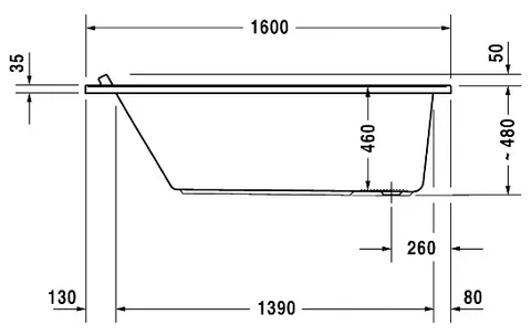 Ванна, Duravit, Starck, шгв 1600*700*460, цвет-белый — изображение 2
