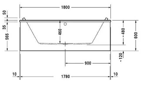 Ванна, Duravit, Starck, шгв 1800*800*460, цвет-белый — изображение 3