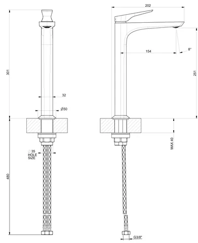 Смеситель для раковины, Gessi, Ventaglio, на раковину/столешницу, цвет-Finox Brushed Nickel — изображение 1
