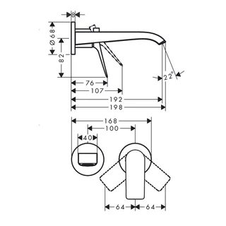 Смеситель для раковины, Hansgrohe, Vivenis, цвет-бронза шлифованная — изображение 1