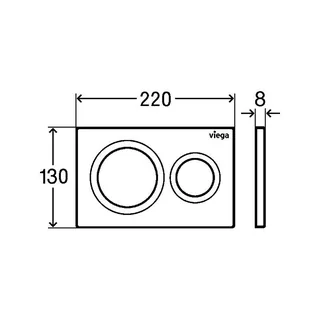 Клавиша смыва, Viega, Prevista, Visign for Style 20, для унитаза, механический, шгв 220*8*130, цвет-хром матовый — изображение 1