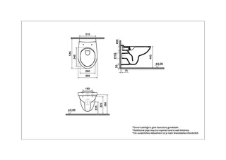 Унитаз, Vitra, S10, подвесной, шгв 355*535*350, VitrA Hygiene, цвет-белый, тип дефекта - сколы — изображение 1