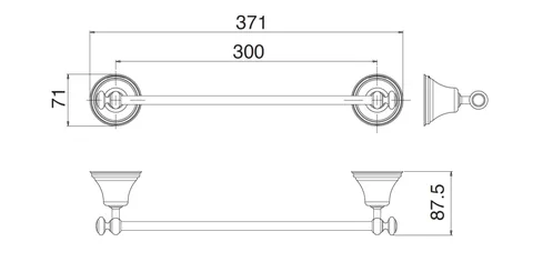 Полотенцедержатель, Treemme, 8200, шгв 371*87.5*71, цвет-хром — изображение 1