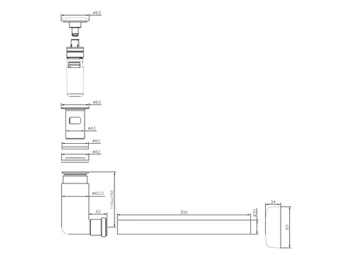 Донный клапан, Villeroy&Boch, диаметр, мм-32, для раковины — изображение 1