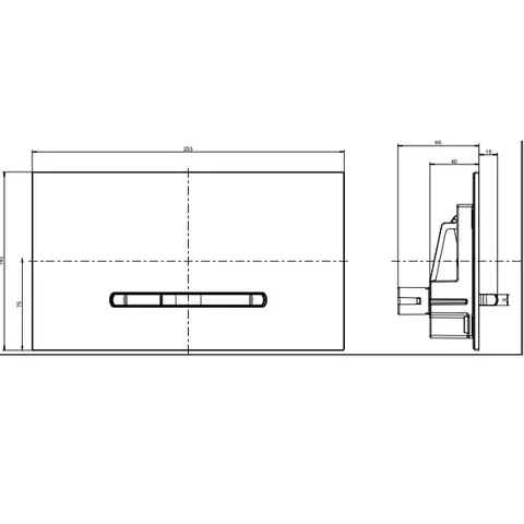 Клавиша смыва, Villeroy&Boch, ViConnect, шгв 253*20*145, цвет-Anthracite Matt — изображение 1