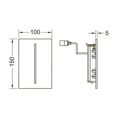 Клавиша смыва, TECE, TECEfilo Urinal, для писсуара, шгв 100*5*150, цвет-белый — изображение 1