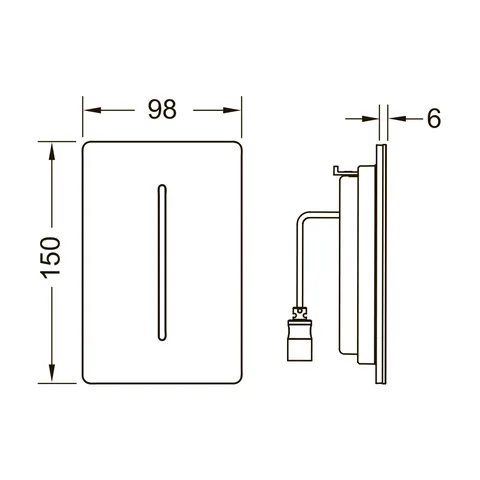 Клавиша смыва, TECE, TECEfilo Urinal, для писсуара, шгв 98*6*150, цвет-сатинированная нержавеющая сталь — изображение 1