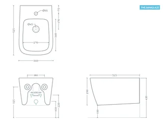 Биде, Artceram, A16, подвесной, шгв 360*525*290, Saniglaze, цвет-черный матовый (Товар заказной, возврату не подлежит) — изображение 1