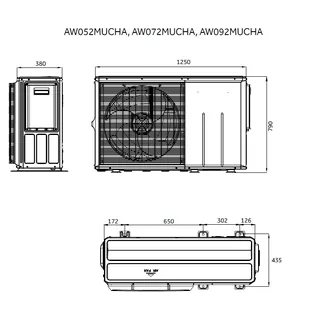 AW092MUCHA, Тепловой насос, Super Aqua HE Monobloc, с проводным сенсорным пультом управления — изображение 1