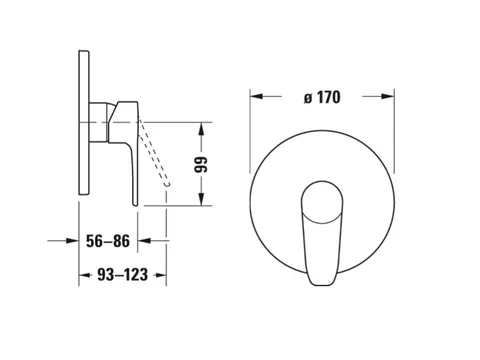Смеситель для душа, Duravit, B.1, цвет-хром — изображение 1