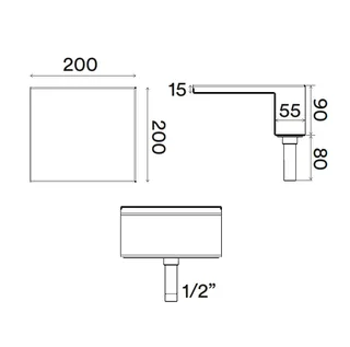 Излив, Quadro design, Complements, цвет-Steel Brushed — изображение 1