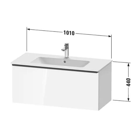 Тумба под раковину, Duravit, D-Neo, шгв 1010*462*440, ручка-бронза, раковина-необходимо заказать, цвет-базальт матовый — изображение 1