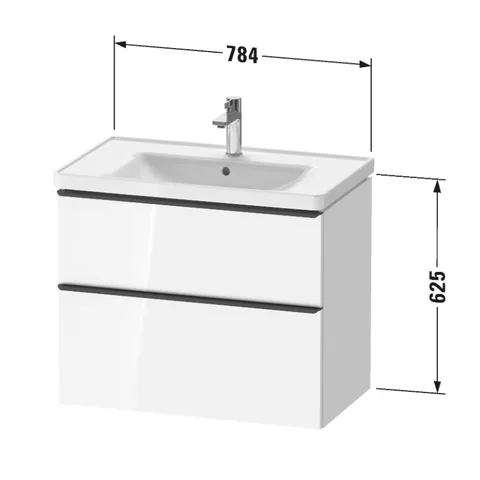 Тумба под раковину, Duravit, D-Neo, шгв 784*452*625, D-Neo, раковина-необходимо заказать, цвет-бетонно-серый матовый — изображение 1
