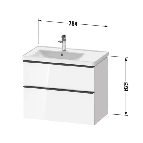 Тумба под раковину, Duravit, D-Neo, шгв 784*452*625, раковина-необходимо заказать, цвет-белый — изображение 1