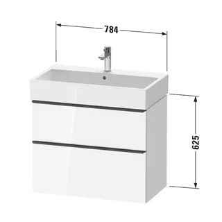 Тумба под раковину, Duravit, D-Neo, шгв 784*442*625, раковина-необходимо заказать, цвет-бетонно-серый матовый — изображение 1