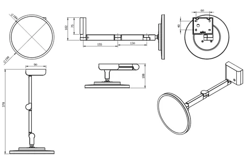 Косметическое зеркало, Splendy, Delight R, с подсветкой, цвет-хром — изображение 1