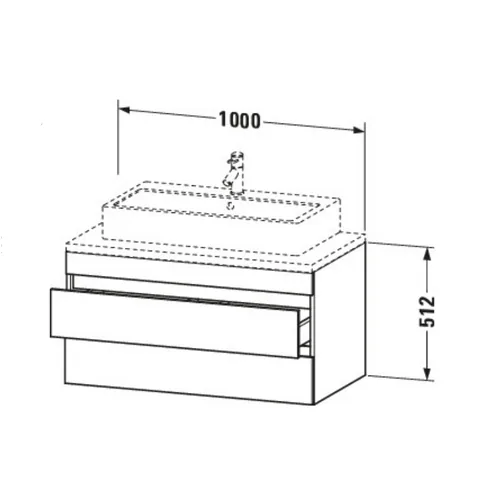Тумба под раковину, Duravit, Durastyle, шгв 1000*548*512, раковина-необходимо заказать, цвет-графит матовый — изображение 1