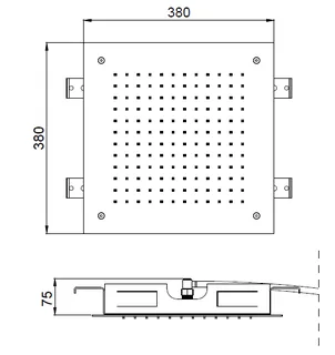 Верхний душ, Almar, Shower Heads built-n, 380*380, цвет-High Brass Brushed PVD (Товар заказной, возврату не подлежит) — изображение 1