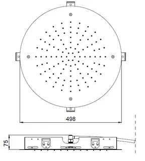 Верхний душ, Almar, Shower Heads built-n, 498*498, цвет-Mirror Stainless Steel (Товар заказной, возврату не подлежит) — изображение 1
