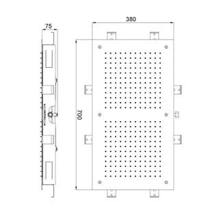 Верхний душ, Almar, Shower Heads built-n, 700*380, цвет-High Brass Brushed PVD (Товар заказной, возврату не подлежит) — изображение 1