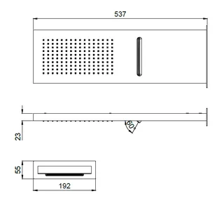 Верхний душ, Almar, Wall Mounted head showers, 537*165, цвет-AISI 316 (Товар заказной, возврату не подлежит) — изображение 1