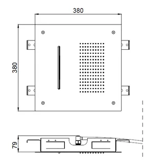 Верхний душ, Almar, Shower Heads built-n, 380*380, цвет-черный матовый (Товар заказной, возврату не подлежит) — изображение 1