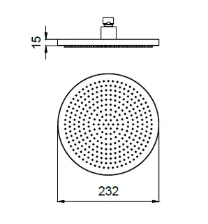Верхний душ, Almar, 316 Stalnless Steel, 232*232, цвет-316 Stainless Steel (Товар заказной, возврату не подлежит) — изображение 1