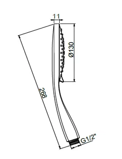 Ручной душ, Almar, Hand Showers, 130, цвет-хром (Товар заказной, возврату не подлежит) — изображение 1