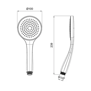 Ручной душ, Almar, Hand Showers, 100, цвет-Absolute Black Brushed PVD (Товар заказной, возврату не подлежит) — изображение 1