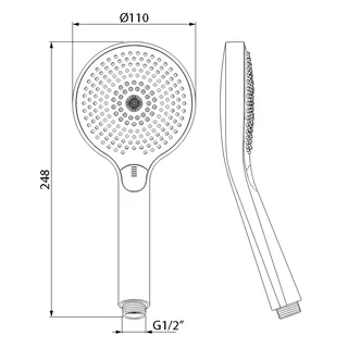 Ручной душ, Almar, Hand Showers, 110, цвет-Gun Metal Brushed PVD (Товар заказной, возврату не подлежит) — изображение 1