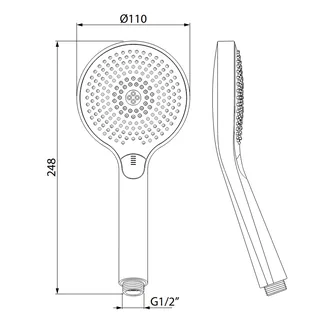 Ручной душ, Almar, Hand Showers, 110, цвет-Gun Metal Brushed PVD (Товар заказной, возврату не подлежит) — изображение 1