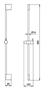 Штанга для душа, Almar, Sliding Rails, 820, цвет-хром (Товар заказной, возврату не подлежит) — изображение 1