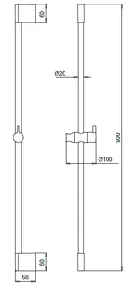 Штанга для душа, Almar, Sliding Rails, 900, цвет-хром (Товар заказной, возврату не подлежит) — изображение 1