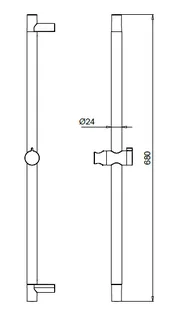 Штанга для душа, Almar, Sliding Rails, 680, цвет-хром (Товар заказной, возврату не подлежит) — изображение 1