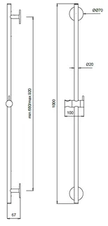 Штанга для душа, Almar, Sliding Rails, 1000, цвет-хром (Товар заказной, возврату не подлежит) — изображение 1