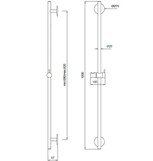 Штанга для душа, Almar, Sliding Rails, 1000, цвет-черный матовый (Товар заказной, возврату не подлежит) — изображение 1