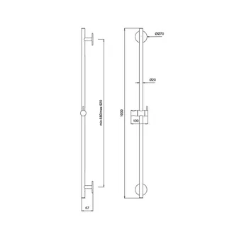 Штанга для душа, Almar, Sliding Rails, 1000, цвет-Brushed Nickel (Товар заказной, возврату не подлежит) — изображение 1