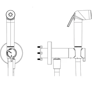 Гигиенический душ, Almar, Shut Off, цвет-черный матовый (Товар заказной, возврату не подлежит) — изображение 1