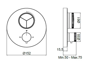 Смеситель для душа, Almar, Core, на 3 потребителя, цвет-Gun Metal Brushed PVD (Товар заказной, возврату не подлежит) — изображение 1