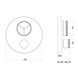 Смеситель для душа, Almar, Core, на 3 потребителя, цвет-High Brass Brushed PVD (Товар заказной, возврату не подлежит) — изображение 1