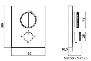 Смеситель для душа, Almar, Core, на 2 потребителя, цвет-Copper Brushed PVD (Товар заказной, возврату не подлежит) — изображение 1