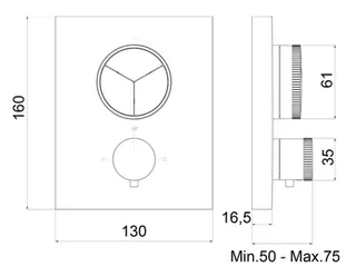 Смеситель для душа, Almar, Core, на 3 потребителя, цвет-Gun Metal Brushed PVD (Товар заказной, возврату не подлежит) — изображение 1