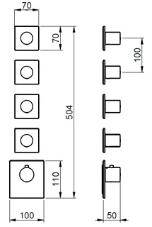 Смеситель для душа, Almar, Water Control High Flow, на 4 потребителя, цвет-черный матовый (Товар заказной, возврату не подлежит) — изображение 1