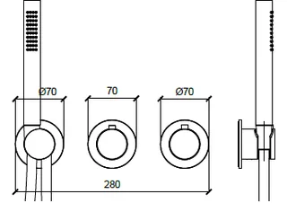 Смеситель для душа, Almar, Water Control Modular, на 2/3 потребителя, цвет-Absolute Black Brushed PVD (Товар заказной, возврату не подлежит) — изображение 1