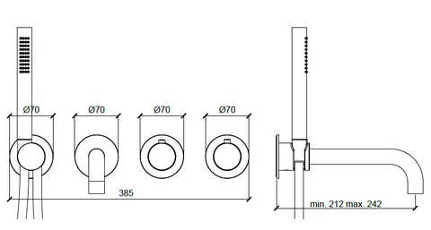 Смеситель для ванны и душа, Almar, Water Control Modular, цвет-белый матовый (Товар заказной, возврату не подлежит) — изображение 1