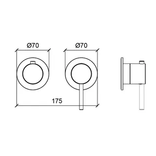 Смеситель для душа, Almar, 316 Stalnless Steel, на 2/3 потребителя, цвет-нержавеющая сталь брашированная (Товар заказной, возврату не подлежит) — изображение 1