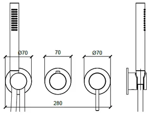 Смеситель для душа, Almar, Water Control Modular, на 2/3 потребителя, цвет-High Brass Brushed PVD (Товар заказной, возврату не подлежит) — изображение 1