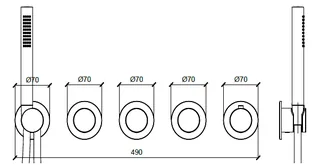 Смеситель для душа, Almar, 316 Stainless Steel, на 3 потребителя, цвет-Stainless Steel AISI 316 (Товар заказной, возврату не подлежит) — изображение 1